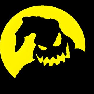 an image of a scary face in front of a full moon Halloween Bogey Diy Halloween Decoration Ideas, Halloween Spooky Silhouette, Oogie Boogie Silhouette With Moon, black