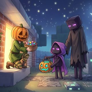 three cartoon characters dressed up as witches and pumpkins Minecraft Halloween Minecraft Characters, Minecraft Fan Art, Minecraft, Fan Art, dark slate gray