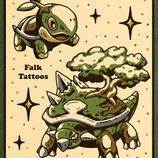 a card with an image of a turtle and a tree Halloween Torterra Turtwig Alt Art, Turtwig Illustration Rare, Cool Torterra Art, Pokemon Torterra Art, wheat