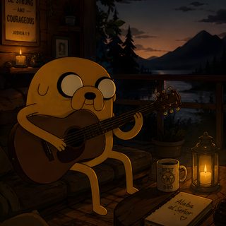a cartoon character is playing the guitar in front of a fire place with candles and books Halloween Adventure Time Cartoon Network, Adventure Time, Cute Art, Instagram, black