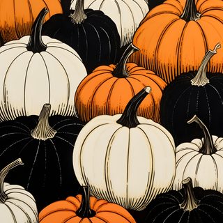 a large group of pumpkins sitting on top of a black ground with white and orange ones Halloween Pumpkin For Walls Pumpkin, Halloween Iphone Backgrounds, Halloween Cute, Fall Background, chocolate
