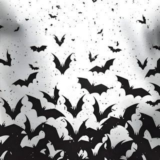black and white photograph of bats flying in the sky Halloween Bats Halloween Bat, Black Bats On White Background, Halloween Decoration Ideas, light gray