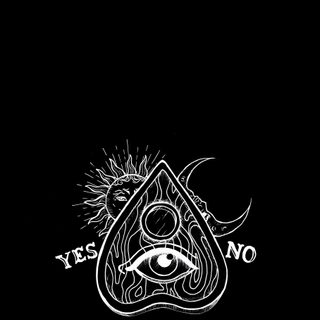 a black background with an all seeing eye and the words yes no written on it Halloween Planchette Spirit Board Background, Ouji Board, Ouija Board Pattern, Ouija Iphone, black
