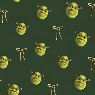 an image of many green faces with eyes and ears on black background, as well as some strings Halloween Shrek Shrek Background, Funny Shrek Pics, Shrek Funny, Shrek Aesthetic, Shrek, dark slate gray