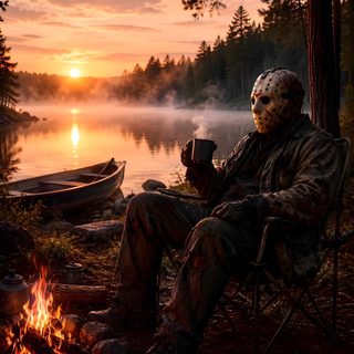 a man sitting in a chair next to a campfire with a mask on his face Jason Halloween Jason Voorhees, Graffiti Iphone, Halloween Iphone, Graffiti, Halloween Photos, black