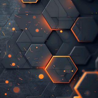 an orange and black background with hexagonal shapes Geometric Halloween Backgrounds Geometric, Best 3d Background, Webpage Background, dark slate gray