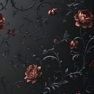 a black wall with red flowers on it Halloween Floral Custom Gothic Vintage, Gothic Fall, Gothic Flower, Gothic Flowers, Floral, black