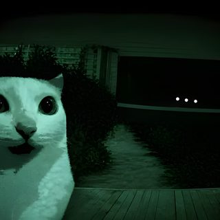 a white cat sitting on top of a wooden floor Silly Halloween Horror Themed, Background It, Ps5, Ipad Horror, Twitch, Dark Desktop, black