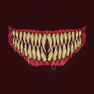 an image of a mouth with teeth and blood on the bottom part, in red and gold colors Halloween Teeth Scary Sharp Teeth Drawing, Teeth Design Drawing, Smile With Teeth Drawing, black