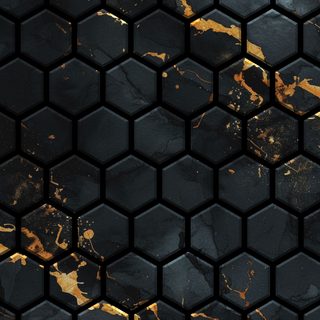 an abstract black and gold background with hexagonal tiles Halloween Hexagon Dark Honeycomb, Dark And Gold Hexagon Design, Black And Gold Hex,