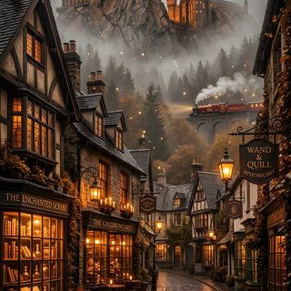 a painting of hogwart's castle in the middle of a town at night Harry Potter Halloween Iphone Harry Potter Theme, Harry Potter Backgrounds, Hogwarts Castle, dark olive green