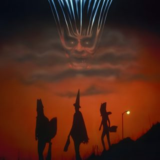 the wizard movie poster with three silhouettes in front of an orange sky and clouds Halloween 3 Season Of The Witch Witch, Magical Life, The Witch Movie, Wizards 1977, maroon