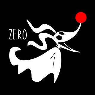 a black and white image with the word zero on it's left side, and a red ball in its mouth Zero Halloween Zero Nightmare, Halloween, Jack Skellington Merry Christmas Meme, black