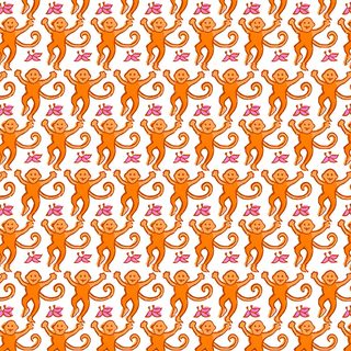 an orange and pink monkey pattern on a white background Roller Rabbit Halloween Roller, Rabbit Halloween, Holiday Iphone, Rabbit, Monkey, Iphone Homescreen, pink