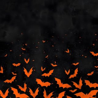 a flock of bats flying in the night sky with orange and black colors on it Halloween Bat Silhouettes Retro Halloween Simple, Halloween Splatter Background, Halloween Bats, black
