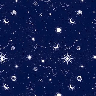 the stars and planets are in the sky Hand Drawn Halloween Constellation Navy Canva Constellation Background, Blue Background Zodiac Design, Blue Astrology Pattern,
