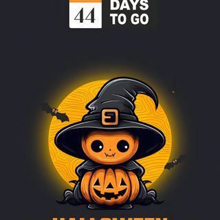 halloween logo design with a pumpkin in a witch's hat and the words 4 days to go Cute Halloween Iphone Count Down Halloween Party Countdown, 4 Days Till Halloween, 37 Days Until Halloween, dark slate gray