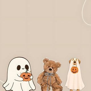 Teddy Bear Halloween light gray