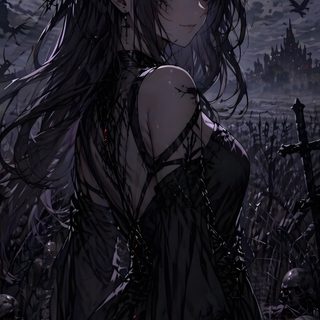 a woman with long black hair standing in front of a full moon filled night sky Dark Halloween Anime The Exorcism Of Emily Rose, Dark Lady, Fantasy Witch, Images Kawaii, Dark Anime, black