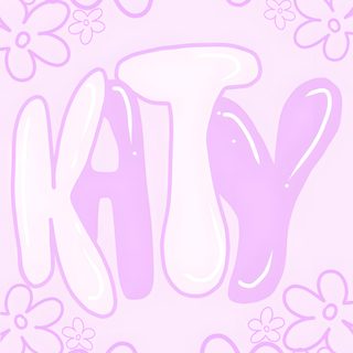the letters k and y are painted in pink on a light purple background with flowers Katy Name Name Backgrounds For Halloween lavender blush