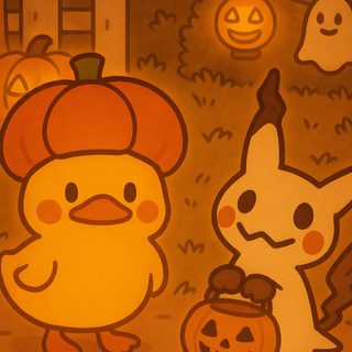 two cartoon characters standing in front of pumpkins Halloween Duo Matching Halloween Couple, Halloween Matching, Matching Halloween, saddle brown