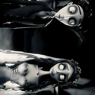 two dolls are sitting next to each other Halloween Tim Burton Corpse Bride Movie, Emily Corpse Bride, Don Pablo, Ipad, Tim Burton Corpse Bride, black