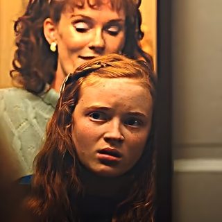 two women standing in front of a mirror Max And Tommy Halloween Billy And Max Fanart, Billy X Max Fanart, Max Mayfield And Billy, dark olive green