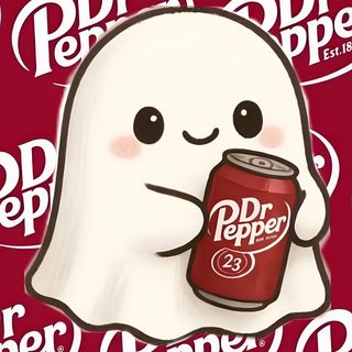 an image of a ghost with a can of soda on it's face and the caption dr pepper Dr Pepper Halloween Cute Home Screens, Cute Home Screen, Funny Quotes, Dr Pepper, Cute Backgrounds, brown