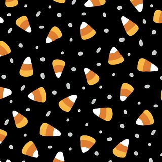 an orange and white candy corn pattern on black canvas print by person, halloween wallpaper, Candy Corn Halloween Fall Doodle Black black