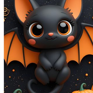 a black cat with orange eyes sitting next to pumpkins Halloween Puffy Cute Halloween Screen Savers, Cute Halloween Backgrounds, Cute Halloween Iphone, dark slate gray