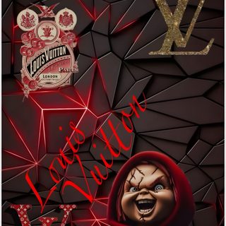 an image of a doll that is on the cover of a wallpapered poster Louis Vuitton Halloween Iphone Bugs Bunny And Lola, Chucky And Tiffany Iphone, Louis Vuitton Iphone, black