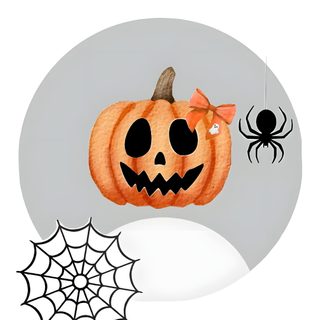 a halloween pumpkin with a spider hanging from it's side Halloween Profile Profile Picture, Halloween, Funny, white