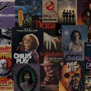 a collage of halloween movies and posters Halloween Movie Desktop Spooky Laptop, Halloween Desktop, Halloween Iphone Backgrounds, dark slate gray