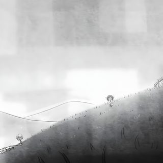 a black and white drawing of sheep on a hill with foggy sky in the background Missing Halloween Planet Of Lana 4k, Missing Halloween, Inside Game, Limbo Screenshots, light gray