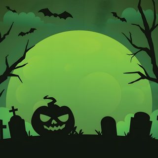 a halloween scene with pumpkins and bats Green Halloween Desktop Happy Halloween Green, Halloween Dark Green Background, Halloween Green Aesthetic, dark slate gray