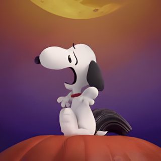 a cartoon dog sitting on top of a pumpkin Snoopy Halloween Gif Happy October Snoopy Gif, Snoopy Pumpkin Patch Gif, Happy Fall Snoopy Gif, dark slate gray