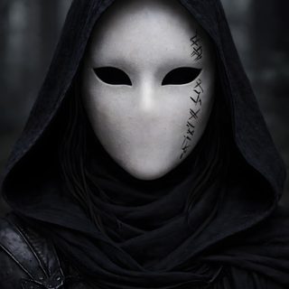 a person wearing a mask with the words written on it in front of their face Halloween Mask Full Face Mask Design Concept, Full Mask, Full Face Mask Ideas, Masks That Cover Eyes, black