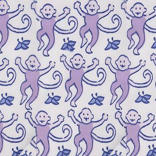 an image of monkeys on white paper with blue and purple ink in the middle, Roller Rabbit Halloween Roller Rabbit Monkey Background, Roller Rabbit Monkey, Roller Rabbit Background, light gray