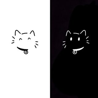 two black and white images with cats on them Matching Halloween For Best Friends Cute Matching Pfps For Couples Aesthetic, Black And White Cat, Duo,
