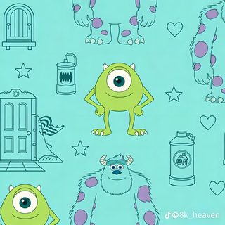 an image of monsters on a blue background Monsters Inc Halloween Monster Inc Bebe, Monsters Inc Aesthetic, Monsters University, Monster Inc, aquamarine