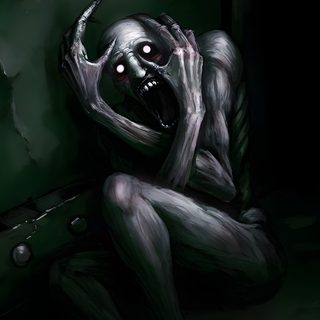 a creepy looking creature sitting on the ground Scary Creepy Halloween Art Nyctophobia Art, Scared Demon, Creepy Creature In The Dark, black