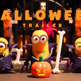 three minion figurines sitting next to each other in front of a halloween scene Minion Halloween Desktop Minions Halloween, Minion Halloween Decorations, Fall Minion, maroon