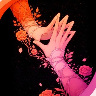 a person's hand reaching for flowers on a black background with multicolored lines Lesbian Halloween Cute Lgbtq, Closeted Lesbian, Lgbtq Background, Lesbian And Non Binary, Pride Lesbian, black