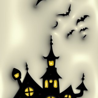 a house with bats flying around it 3d Iphone Halloween 3d Fall Iphone, Jelly Halloween, Haunted 3d, Halloween Puffy, Halloween Slime, silver