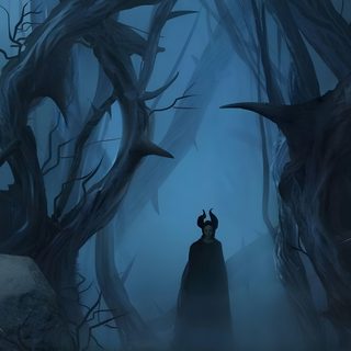 a man standing in the middle of a forest at night with horns on his head Maleficent Halloween Maleficent Cosplay, Beautiful Cinematography, Disney Maleficent, dark slate gray