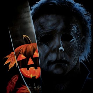 a scary looking person holding a knife with a pumpkin on it Halloween Myers Michael Myers Halloween, Michael Myers 4k, Michael Myers, Scary Halloween Iphone, black