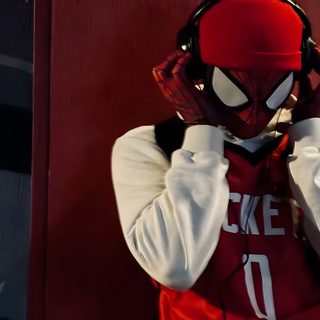 a person in a red and white shirt with headphones covering their ears while standing next to a wall Aesthetic Halloween Boys Halloween Costume Ideas Spiderman, Easy Spiderman Costume, Halloween Costumes Spiderman, black