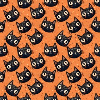 an orange background with black cats and dots Halloween Cat Stripes Pretty Patterns, Cute Halloween, Holiday Season, Halloween, Pattern, peru