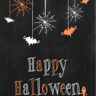a chalkboard with halloween decorations hanging from it Halloween Chalkboard Halloween Chalkboard Ideas Easy, October Blackboard Ideas, October Chalkboard Art, dark slate gray