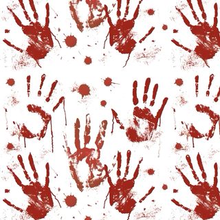 red handprints on white paper with lots of blood Halloween Blood Diy Halloween Party Decorations, Halloween Spooky Decor, Red Blood Print Design, snow